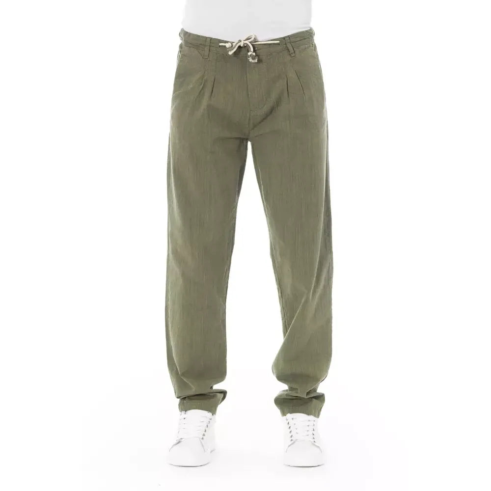 Baldinini Trend Army Cotton Men Chino Trousers