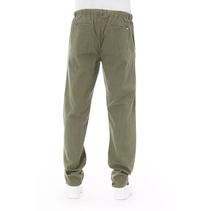 Baldinini Trend Army Cotton Men Chino Trousers