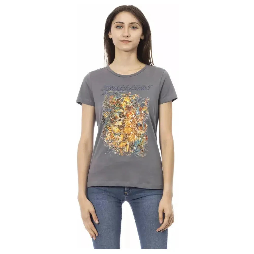 Trussardi Action Gray Cotton Women T-Shirt