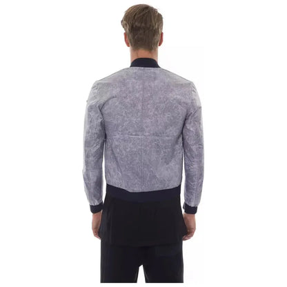 Nicolo Tonetto Gray Polyester Men Bomber Jacket Coats & Jackets