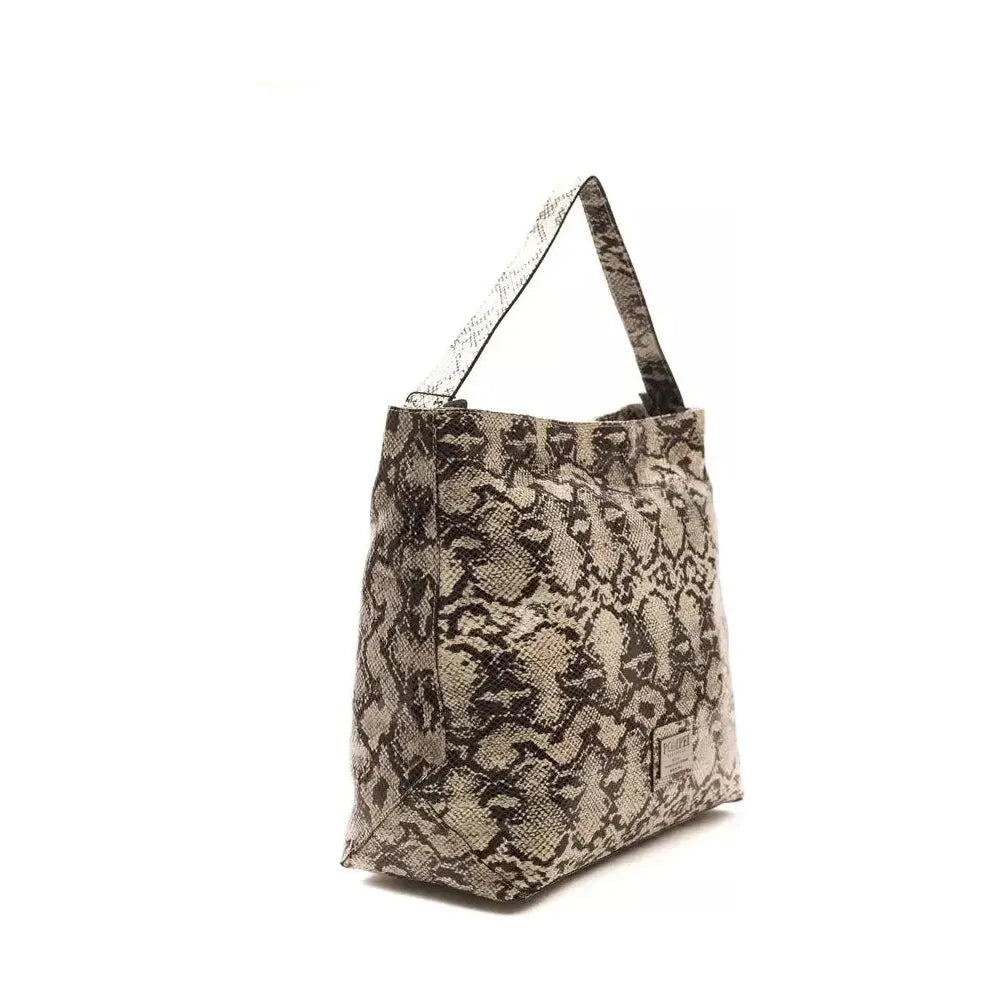 حقيبة كتف نسائية من الجلد الرمادي من بومبي دوناتيلا