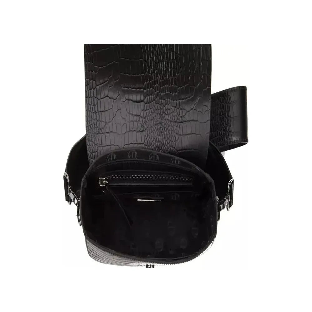 Pompei Donatella Black Leather Women Crossbody Bag