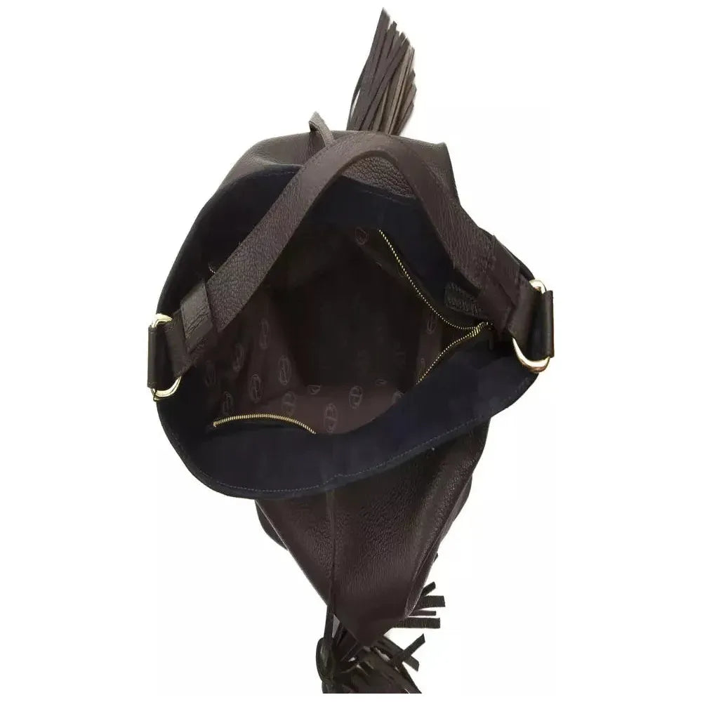 优雅的土棕色皮革单肩包