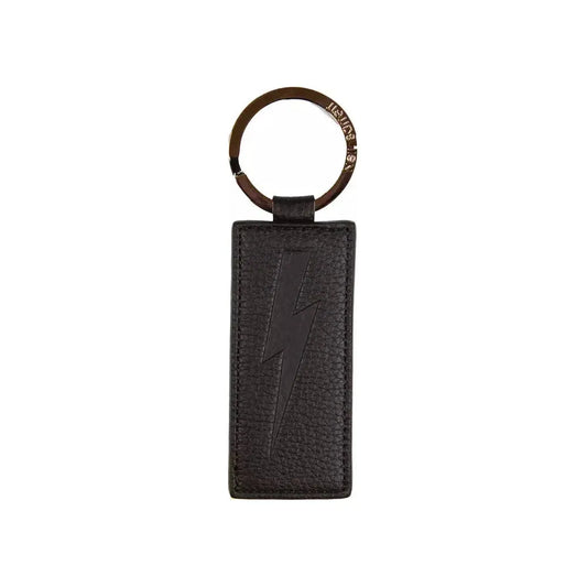Neil Barrett Black Leather Men Keychain NE-21061