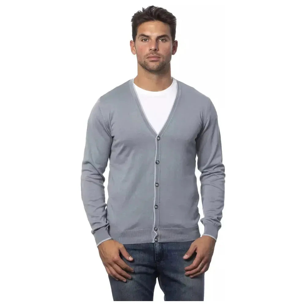 Verri Gray Cotton Men Cardigan VE-18285-IT50 | L