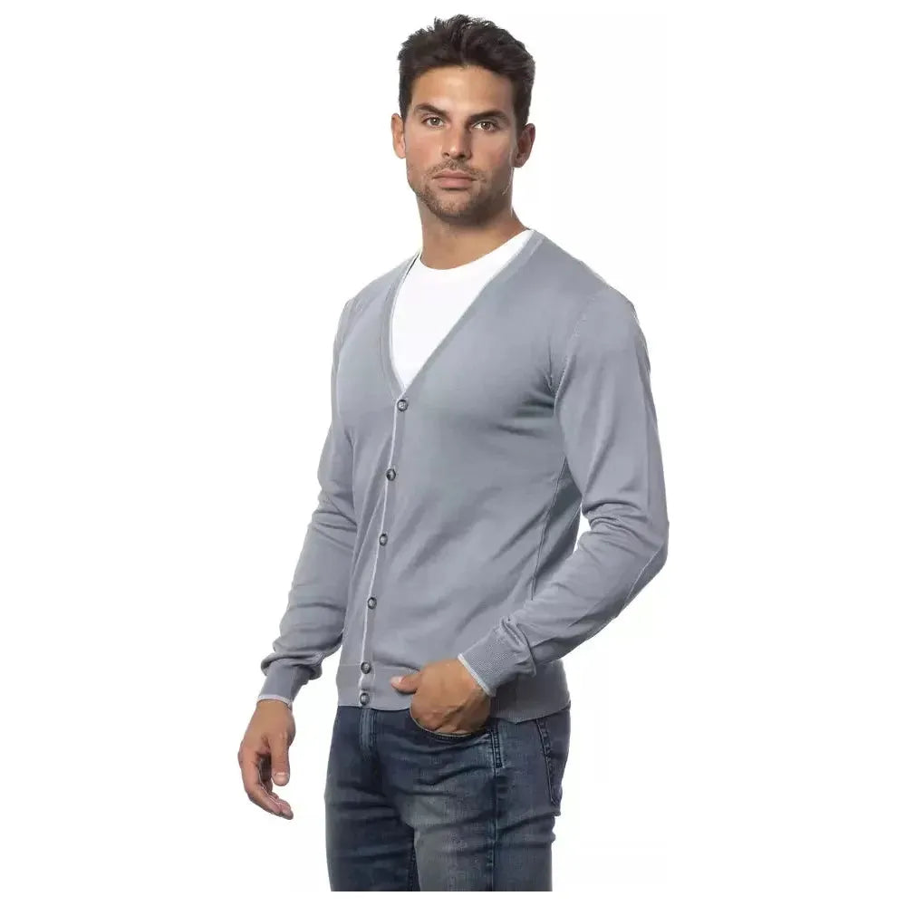 Verri Gray Cotton Men Cardigan VE-18285-IT50 | L