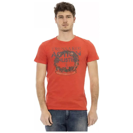 Trussardi Action Red Cotton Men's T-Shirt TR-22721-L