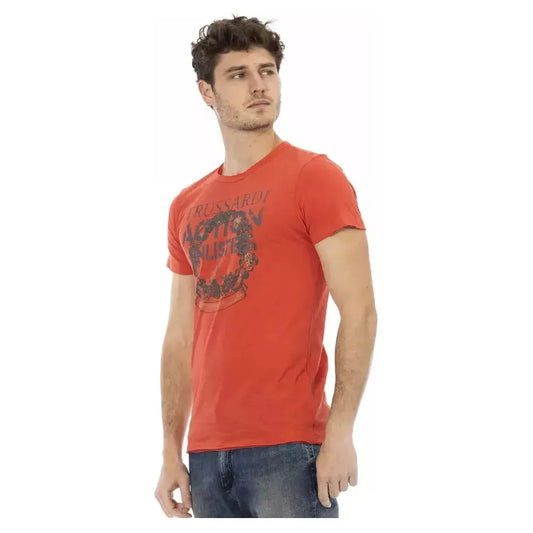 Trussardi Action Red Cotton Men's T-Shirt TR-22721-L