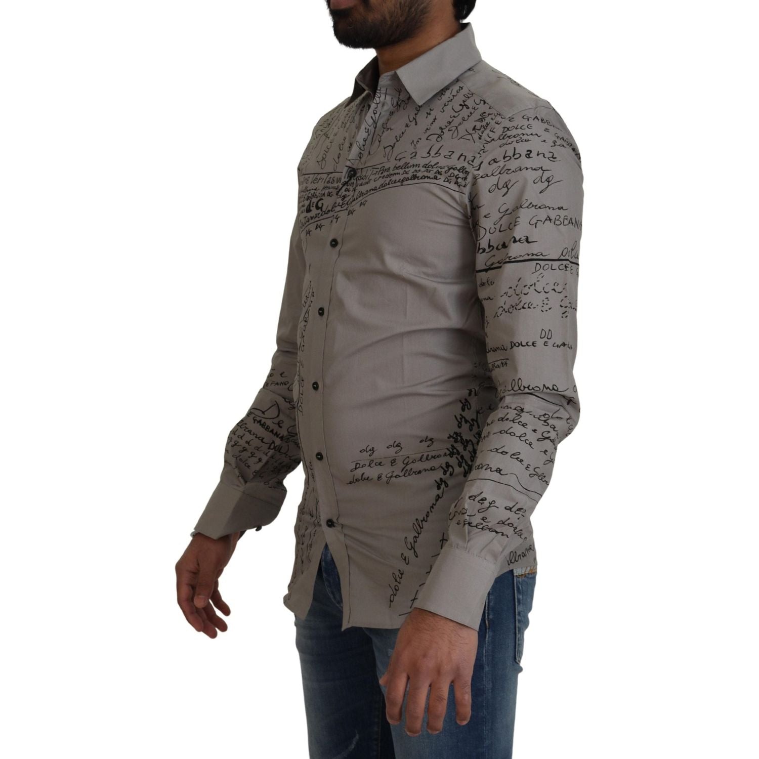 قميص دولتشي آند غابانا الأنيق المصنوع من القطن بقصّة Slim Fit