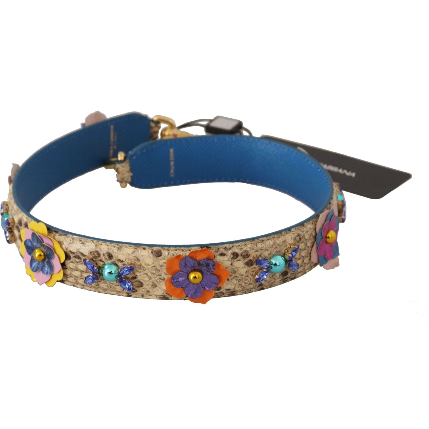 حزام جلد الثعبان البيج الأنيق من دولتشي آند غابانا