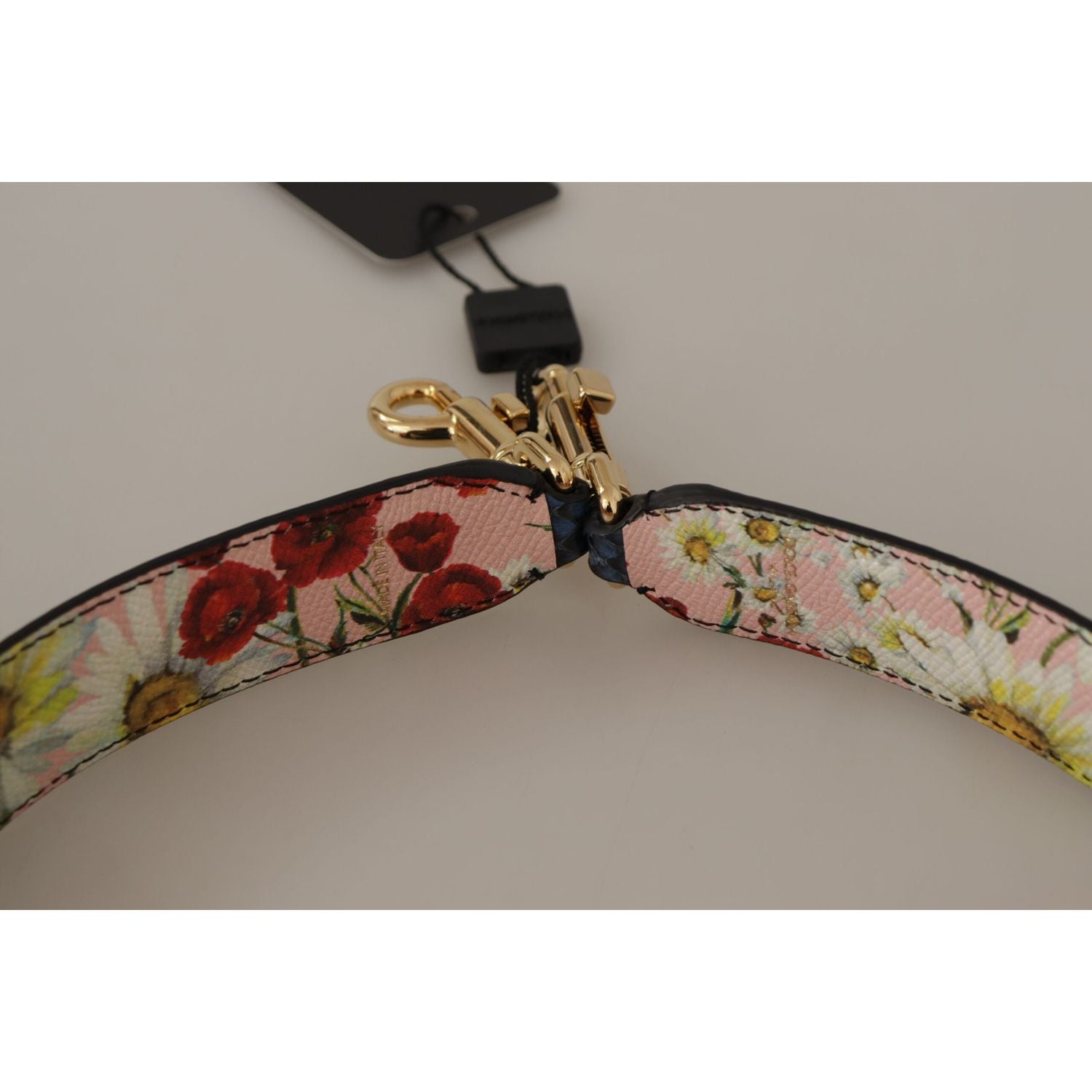 حزام حقيبة دولتشي آند غابانا الأنيق المصنوع من جلد الثعبان باللون الأزرق