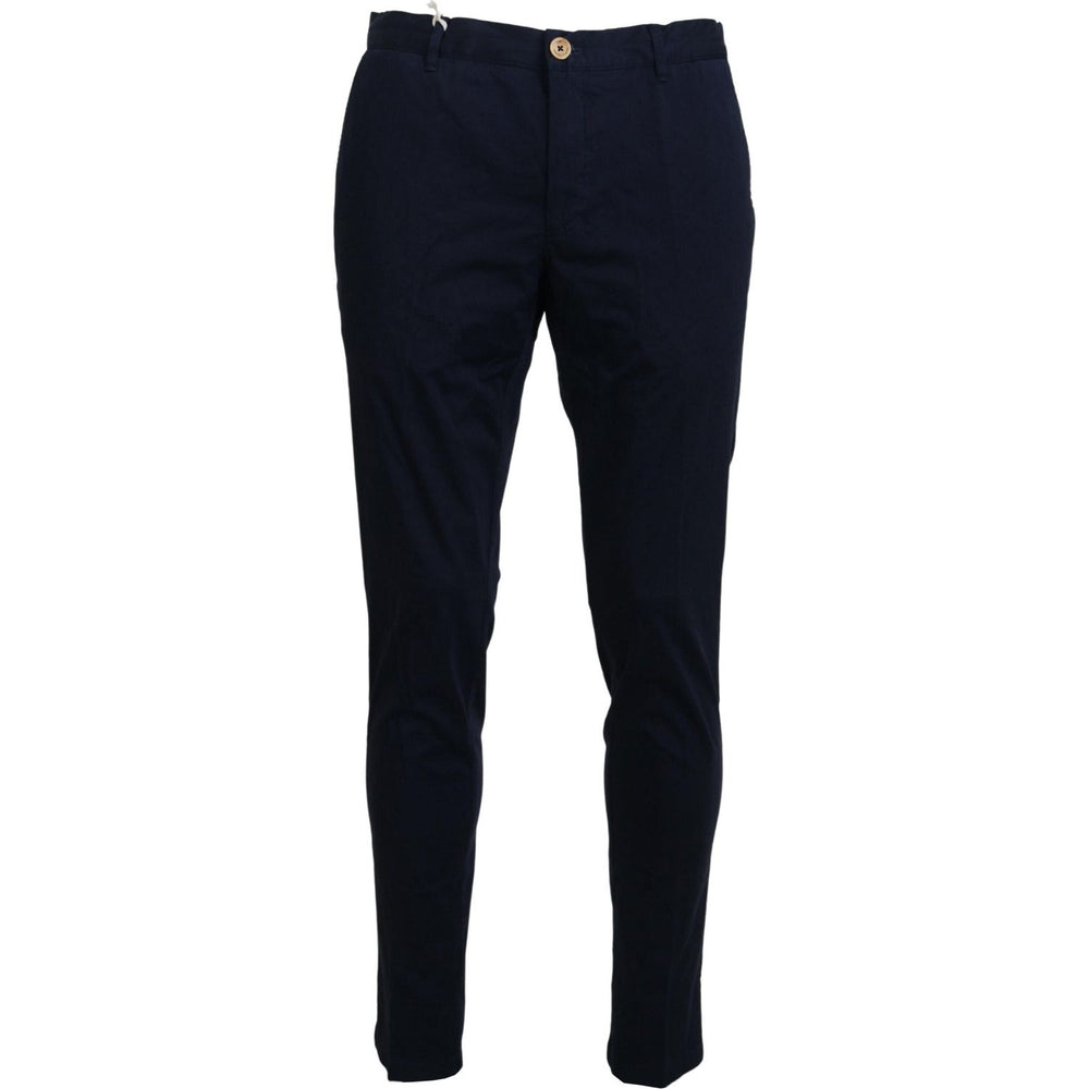 Domenico Tagliente Dark Blue Cotton Skinny Men Pants PAN74076 - 46
