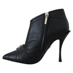 Dolce & Gabbana Black Devotion Quilted Buckled Ankle Boots Shoes