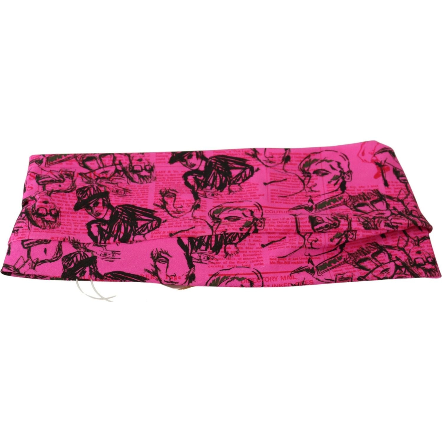 别致的粉红色报纸印花短款上衣