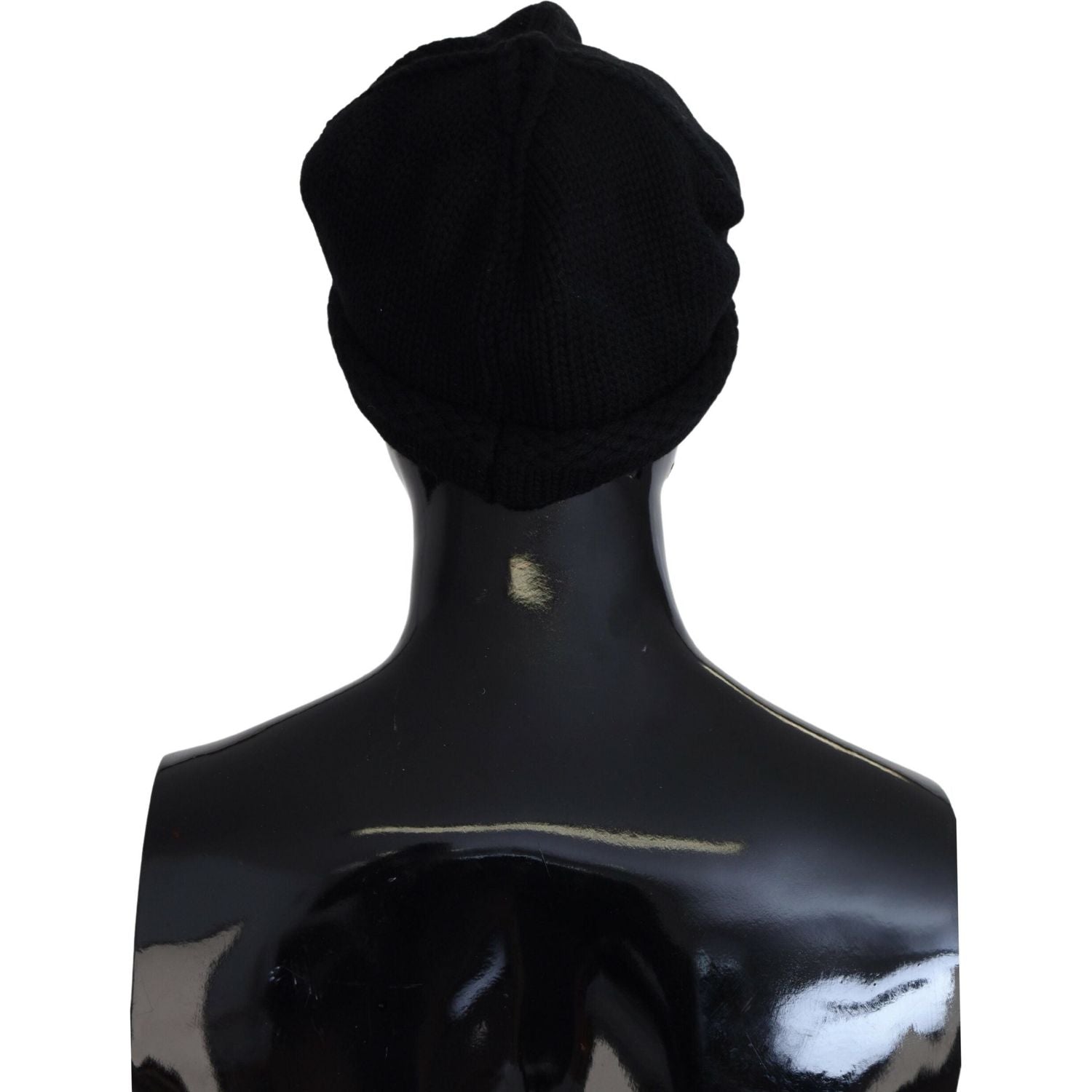 优雅的黑色纯羊毛便帽