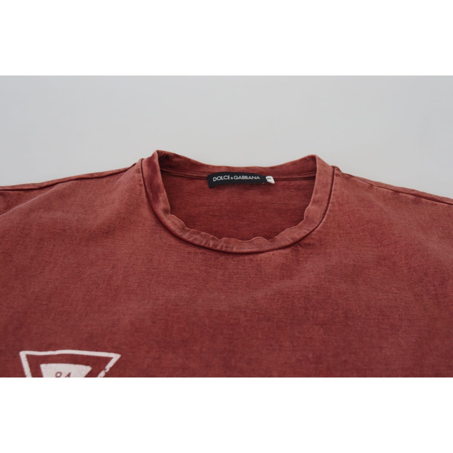 Dolce & Gabbana Maroon Print Round Neck Short Sleeves T-shirt
