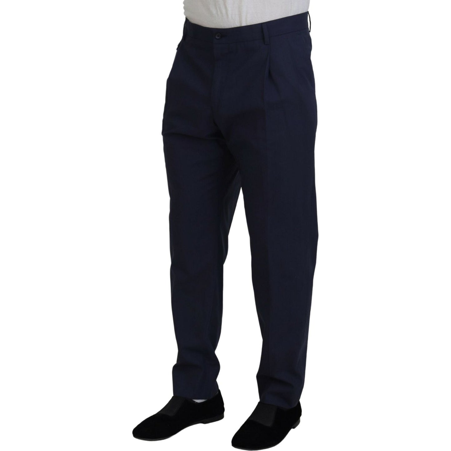 Dolce & Gabbana Dark Blue Cotton Chino Formal Pants