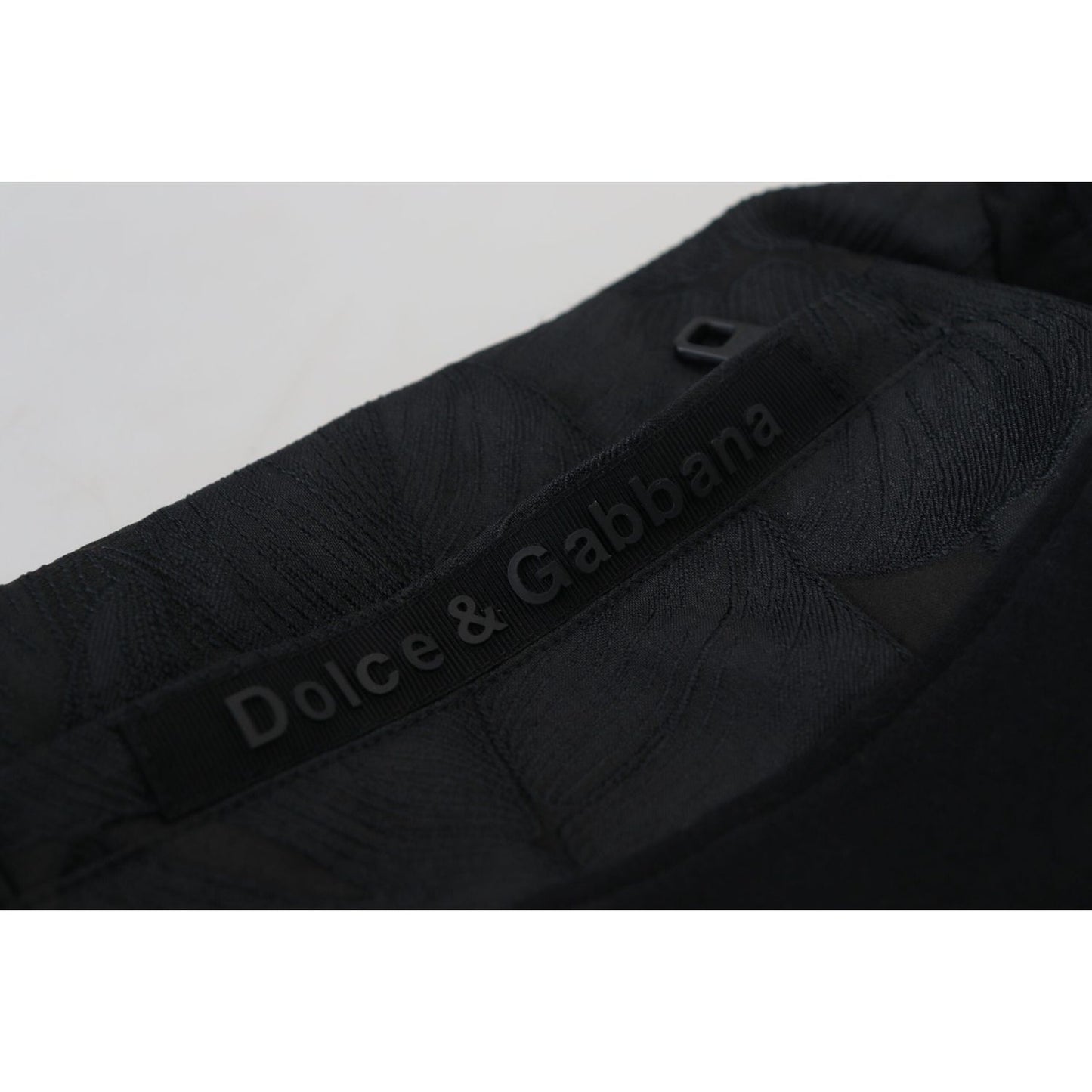 Dolce & Gabbana Black Polyester Skinny Jogger Men Pants