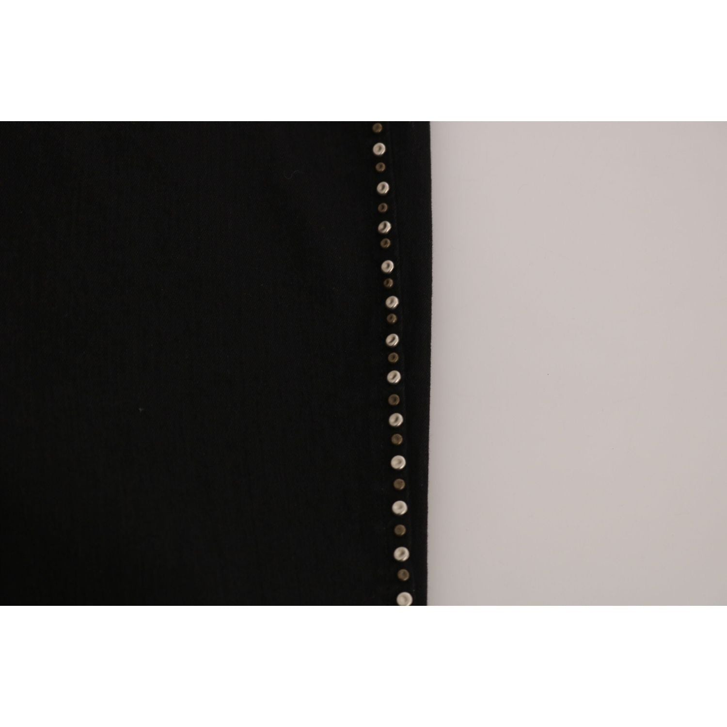 时尚中腰紧身黑色牛仔裤