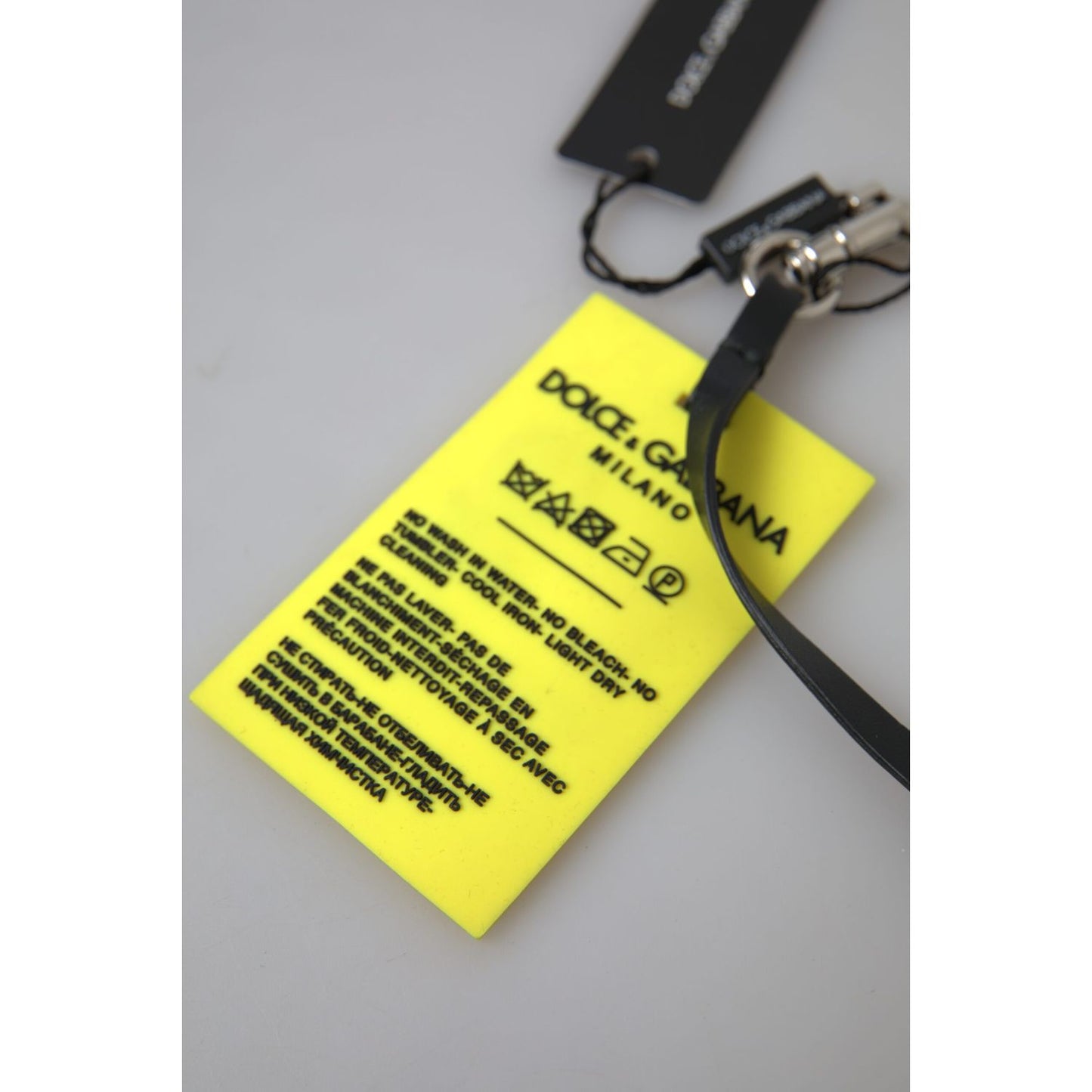 Dolce & Gabbana Yellow Silicone DG Logo Gold Brass Keyring Keychain