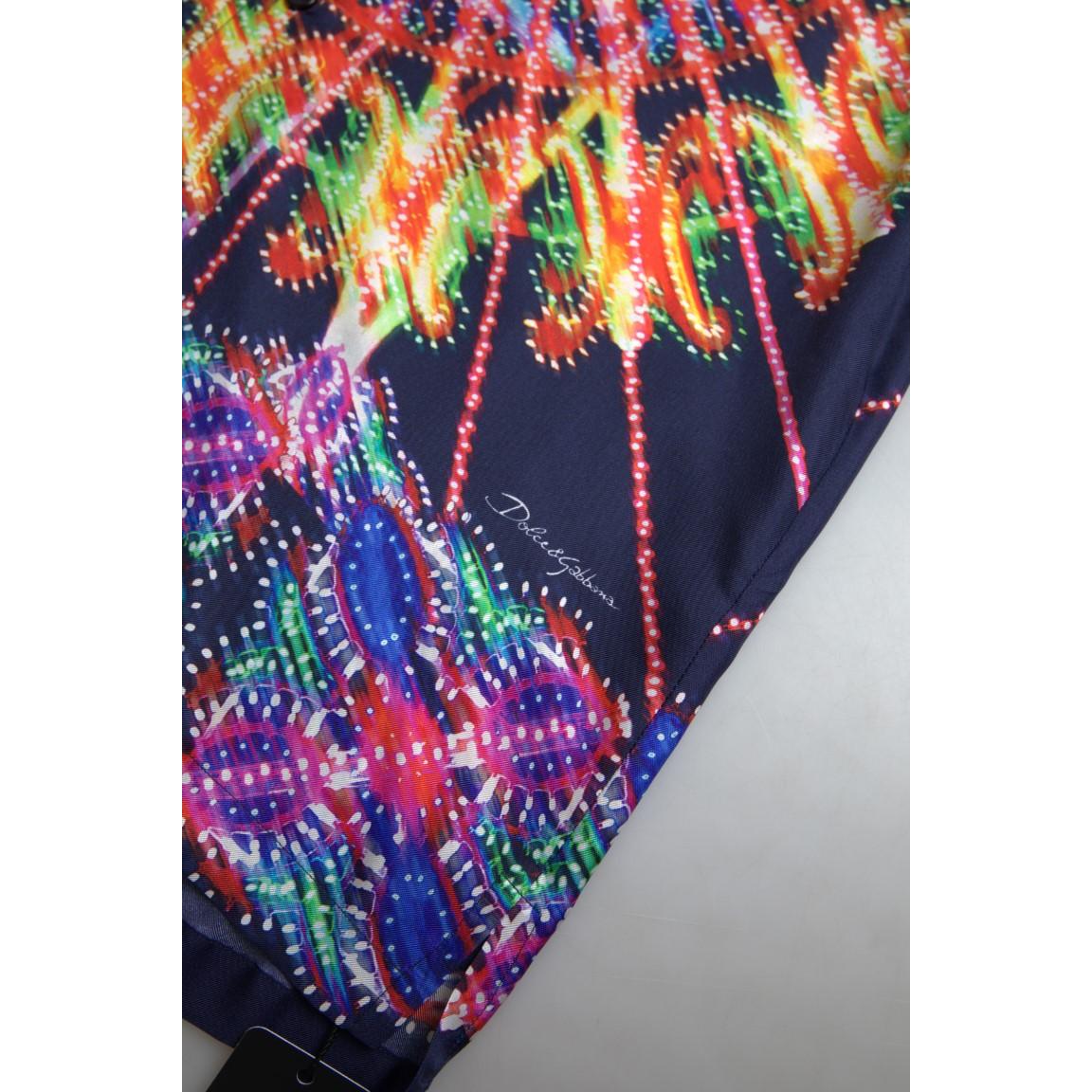 قميص كاجوال بأزرار من الحرير متعدد الألوان من دولتشي آند غابانا