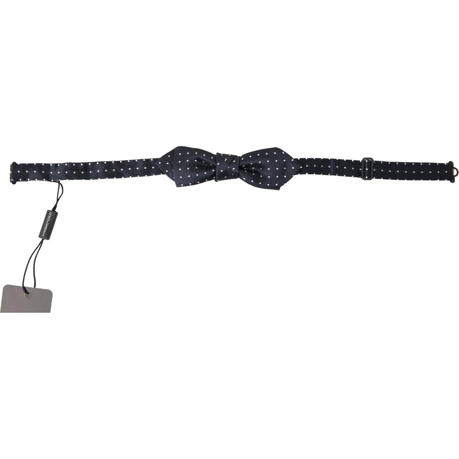 Dolce & Gabbana Blue Polka Dot Silk Adjustable Men Neck Papillon Bow Tie