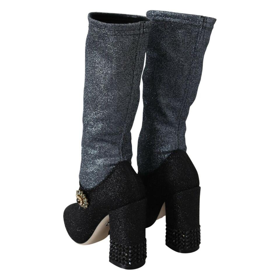 حذاء قصير مزين بالكريستال من دولتشي آند غابانا