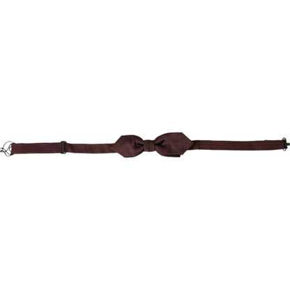 Dolce & Gabbana Red Bordeaux Silk Slim Adjustable Neck Papillon Bow Tie