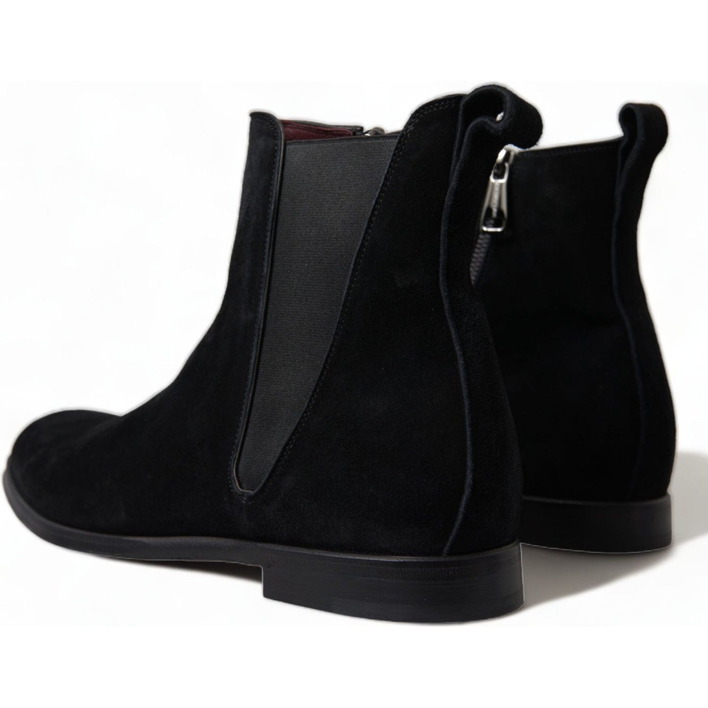 Dolce & Gabbana Black Suede Leather Mid Calf Men Boots Shoes