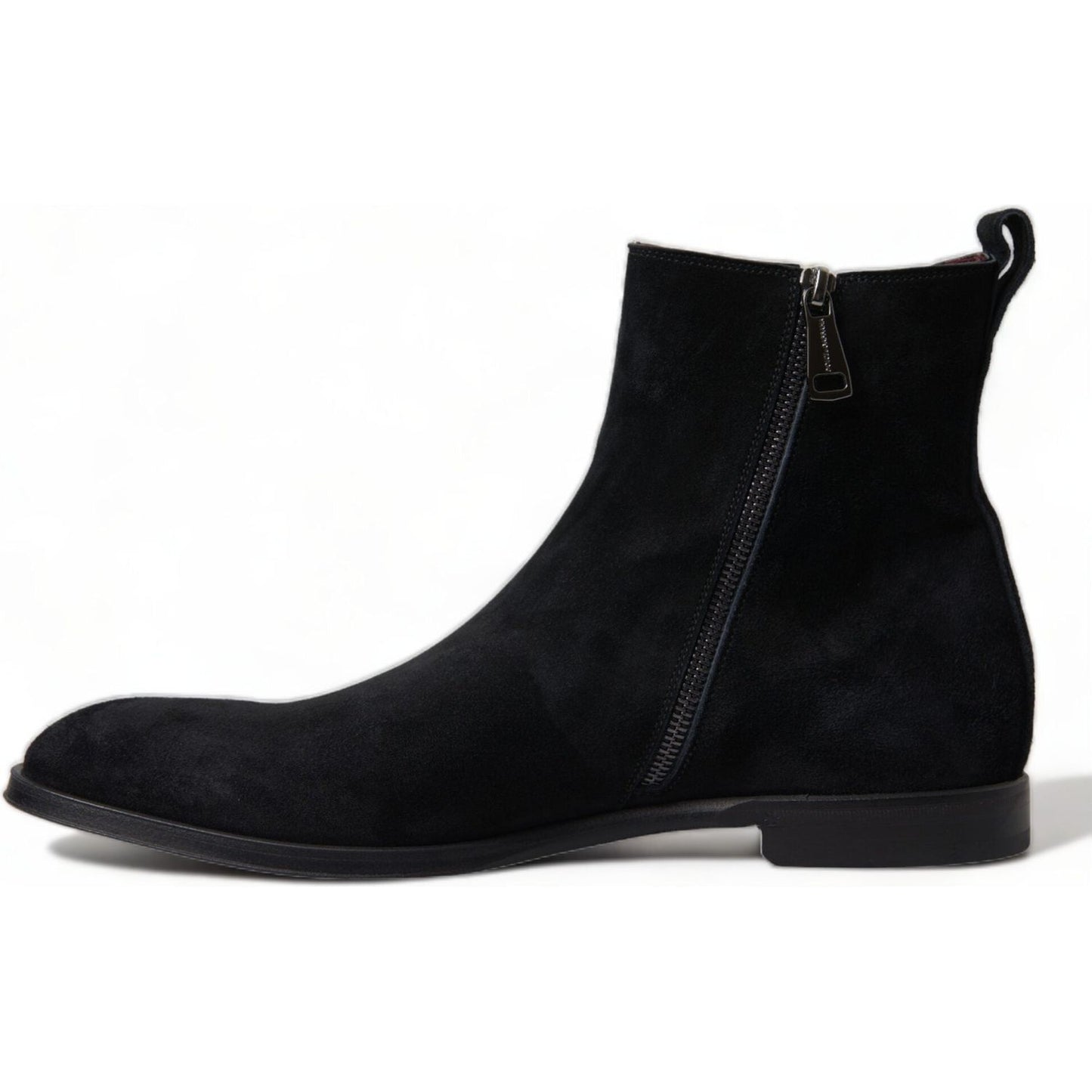 Dolce & Gabbana Black Suede Leather Mid Calf Men Boots Shoes