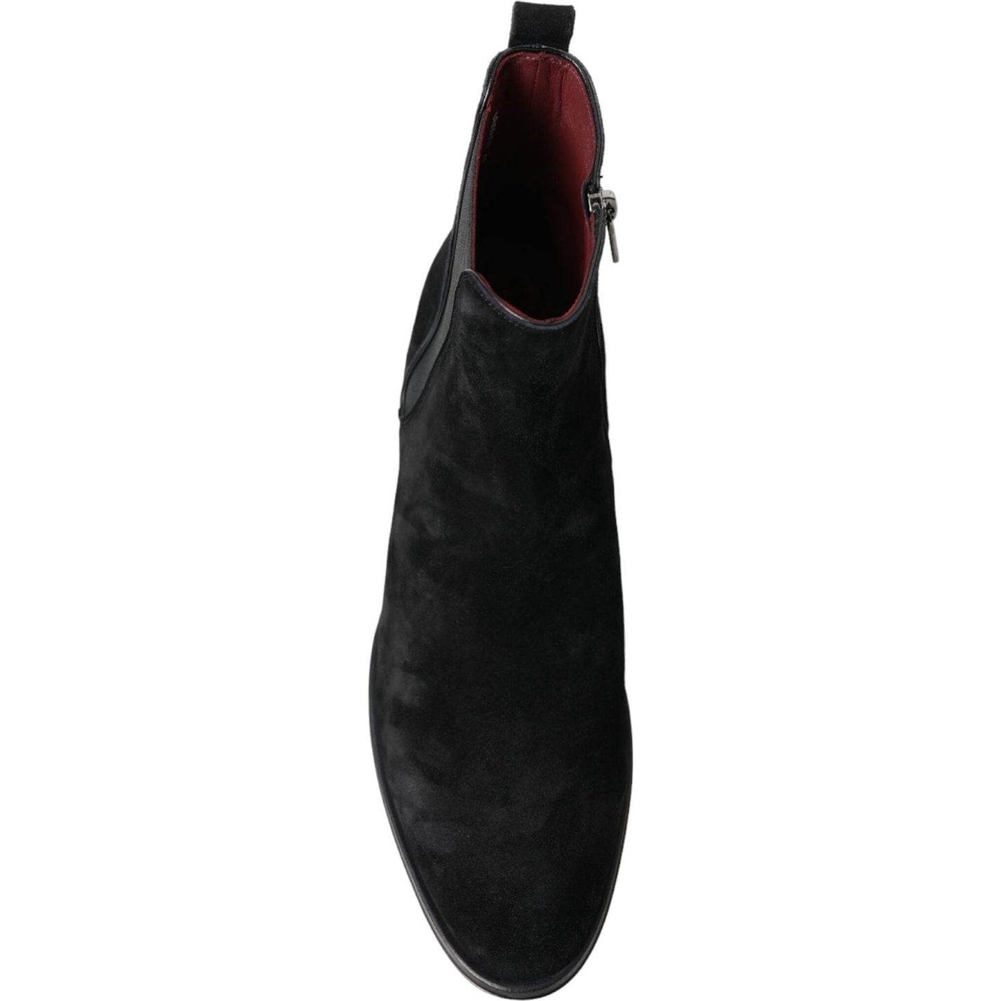 Dolce & Gabbana Black Suede Leather Mid Calf Men Boots Shoes