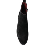 Dolce & Gabbana Black Suede Leather Mid Calf Men Boots Shoes