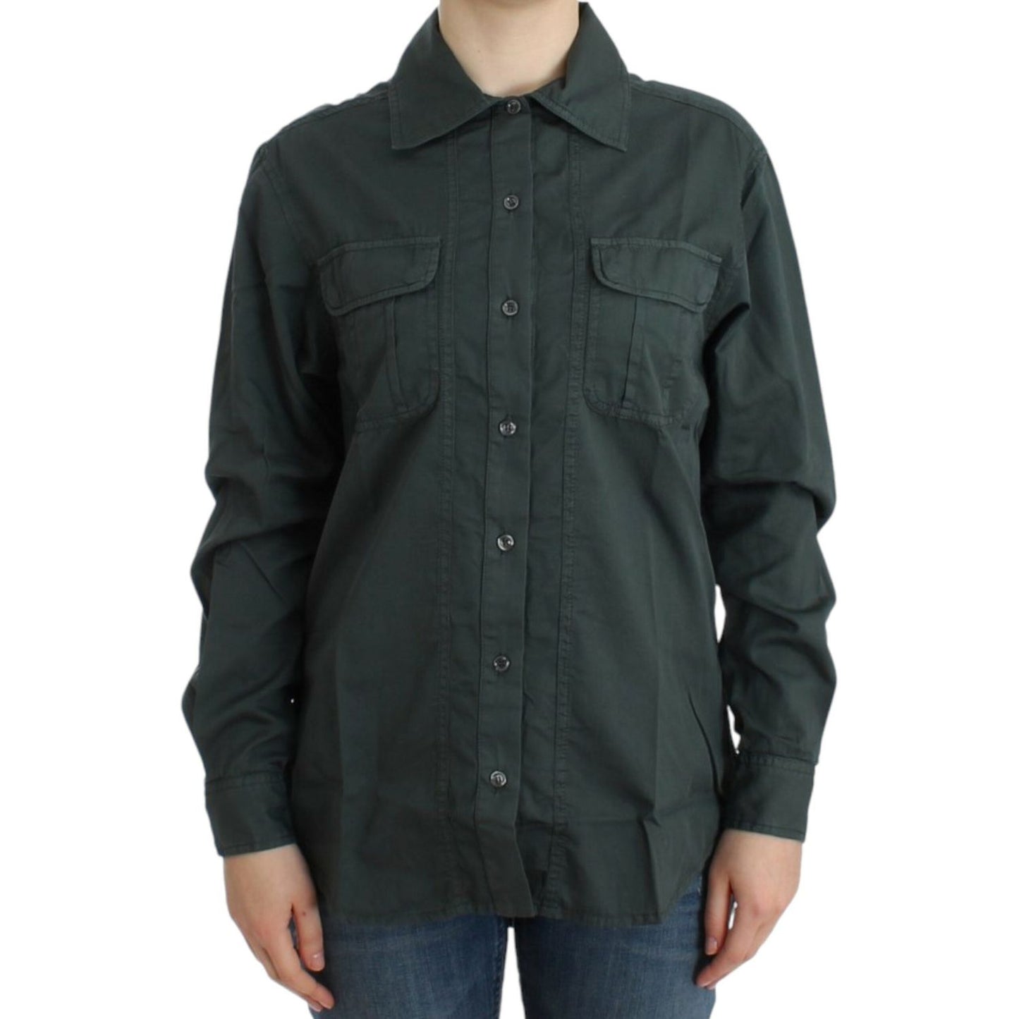 Cavalli Gray button down shirt SIG11983-1