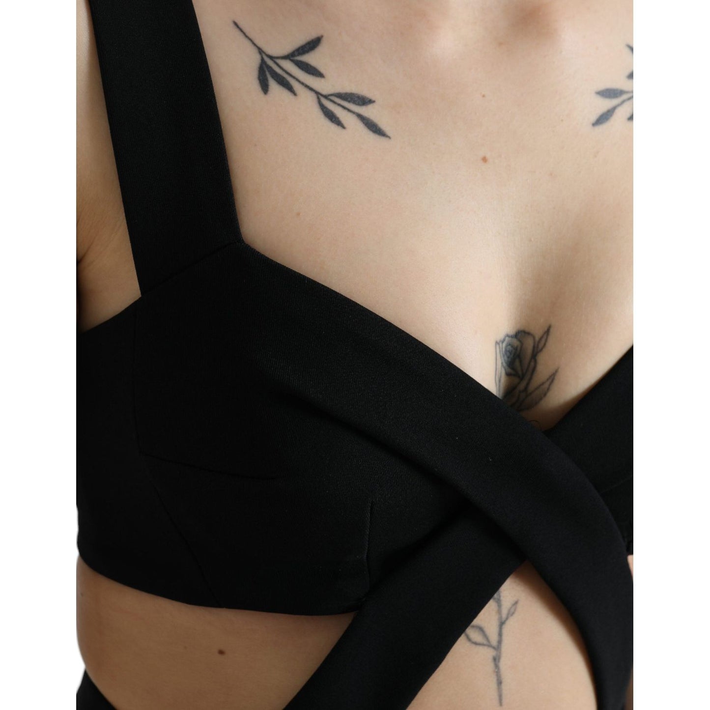 Dolce & Gabbana Black Cut Out Sleeveless Bodycon Midi Dress