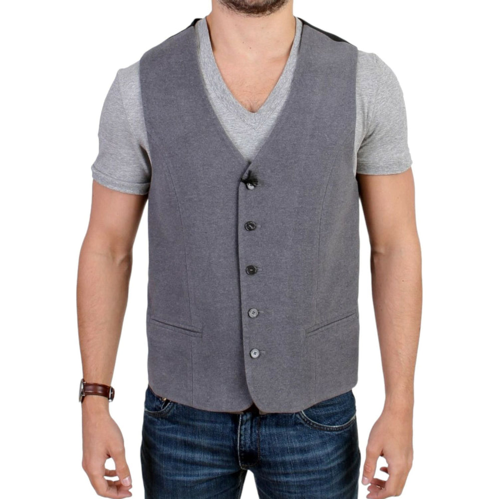 Costume National Chic Gray Casual Vest Costume National Dim Gray