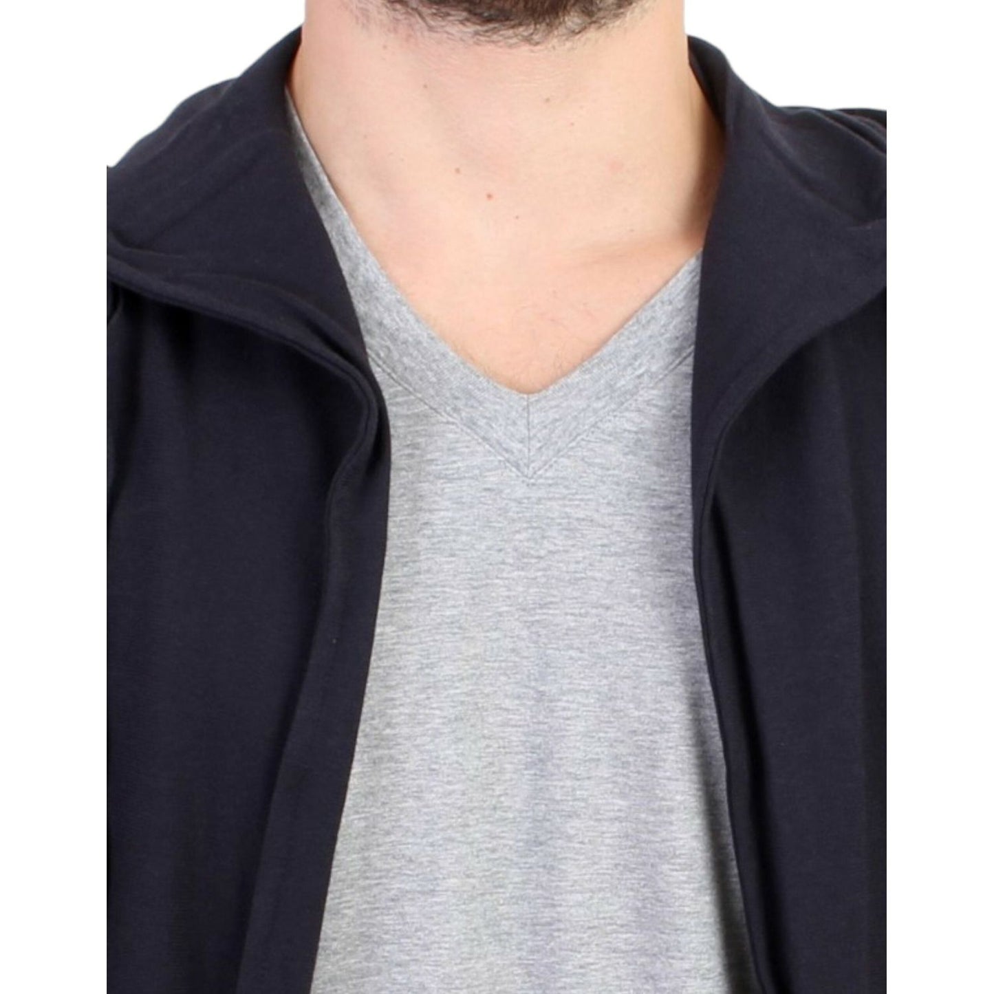 Costume National Blue hooded cotton sweater