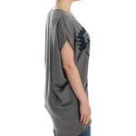 Costume National Gray V-neck long t-shirt SIG12527-1