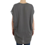 Costume National Gray V-neck long t-shirt SIG12527-1