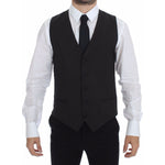 Dolce & Gabbana Classic Gray Wool Blend Dress Vest Dolce & Gabbana Black
