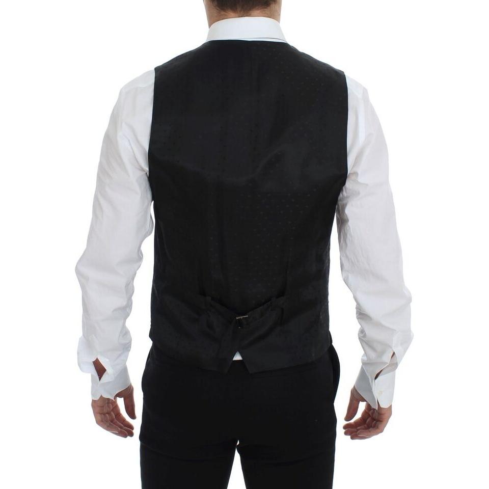 优雅黑色羊毛礼服背心