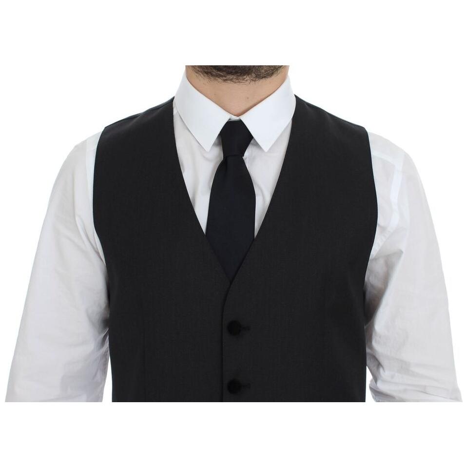 Dolce & Gabbana Gray Wool Formal Dress Vest Gilet Weste GSS12053-1