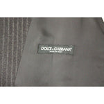 Dolce & Gabbana Elegant Gray Striped Wool Dress Vest Dolce & Gabbana Dim Gray