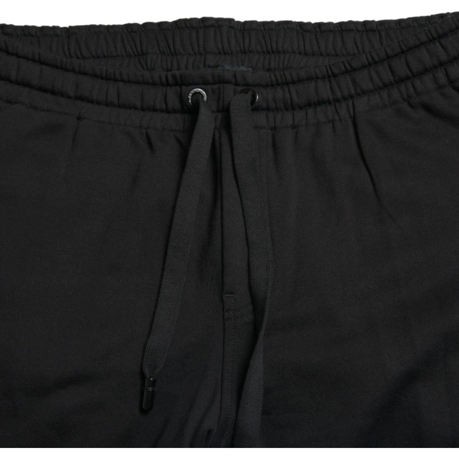 优雅黑色棉质慢跑裤