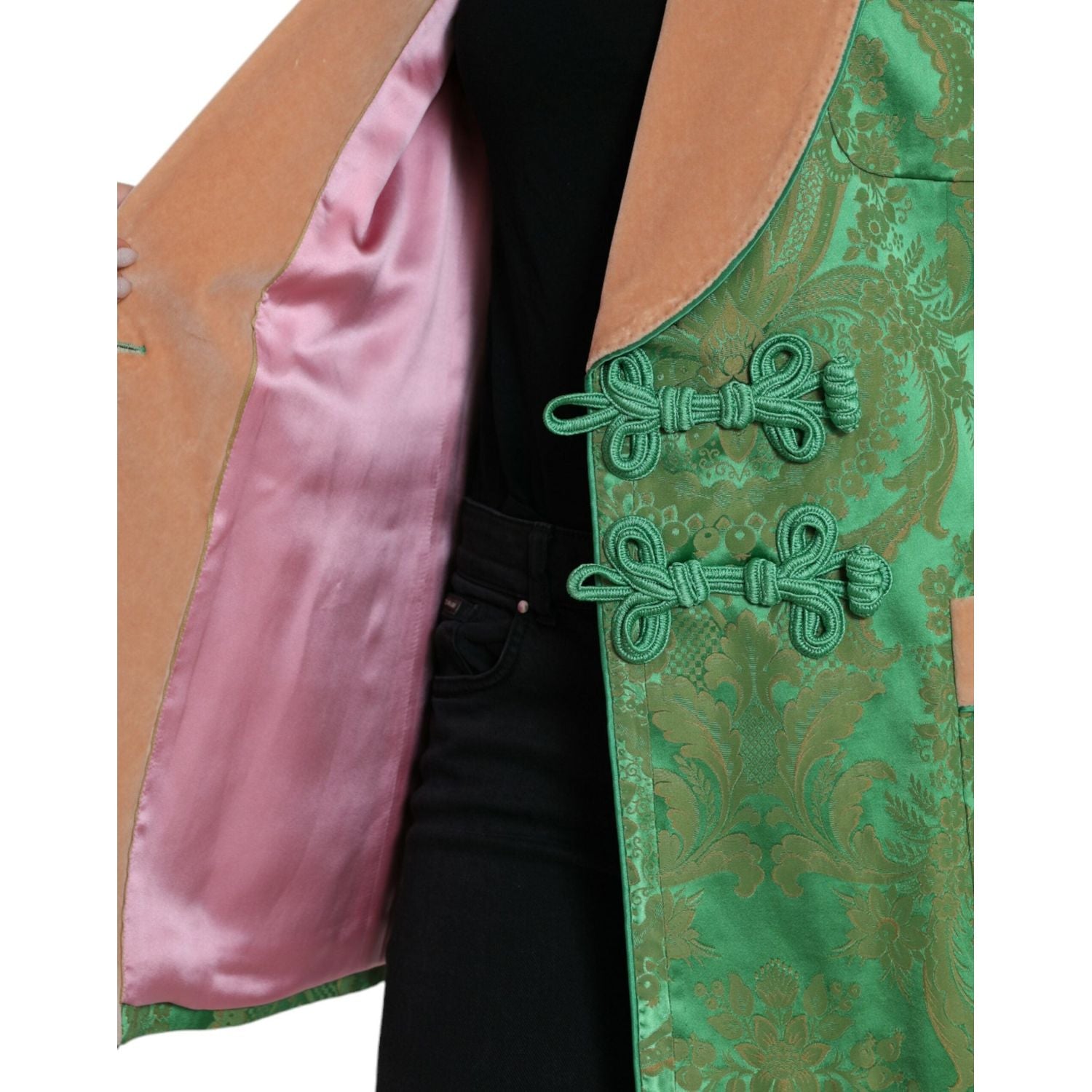 花卉优雅双排扣西装外套