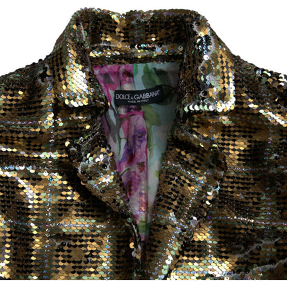 Dolce & Gabbana Multicolor Polyester Sequined Cropped Jacket