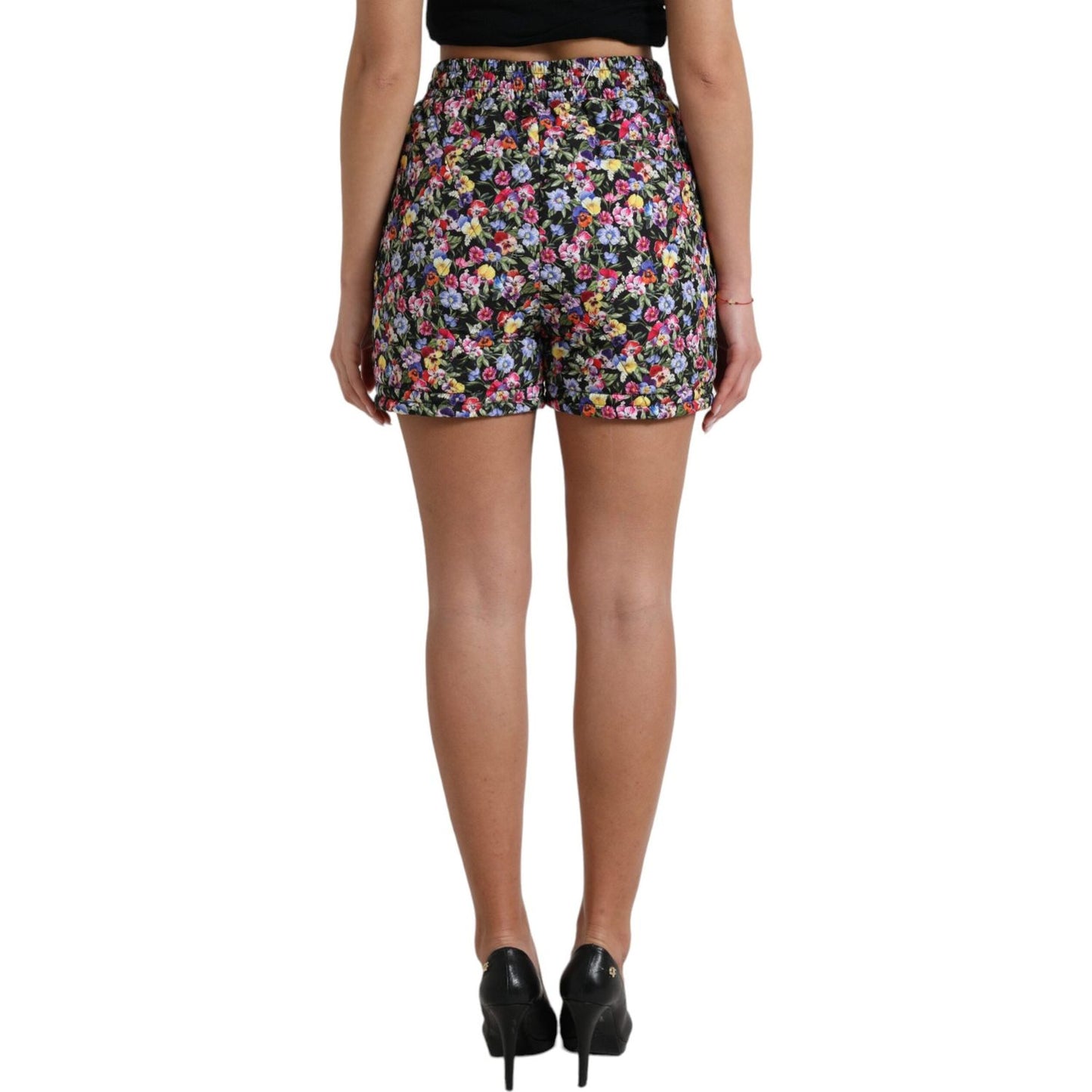 Dolce & Gabbana Multicolor Floral High Waist Hot Pants Shorts