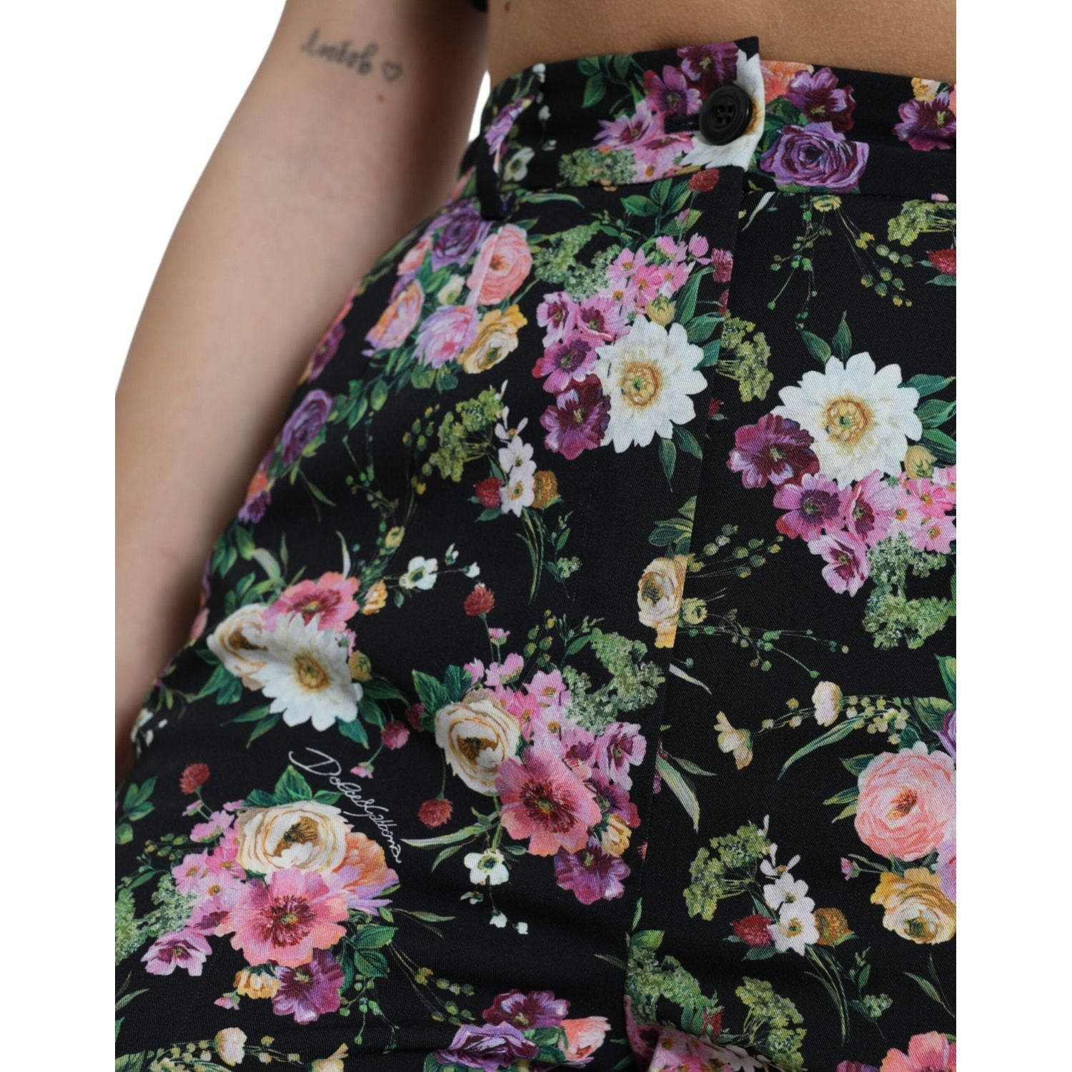 碎花高腰阔腿裤