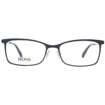 Hugo Boss Black Women Glasses Frame, rectangle full-rim metal design, demo lenses, branded case included.