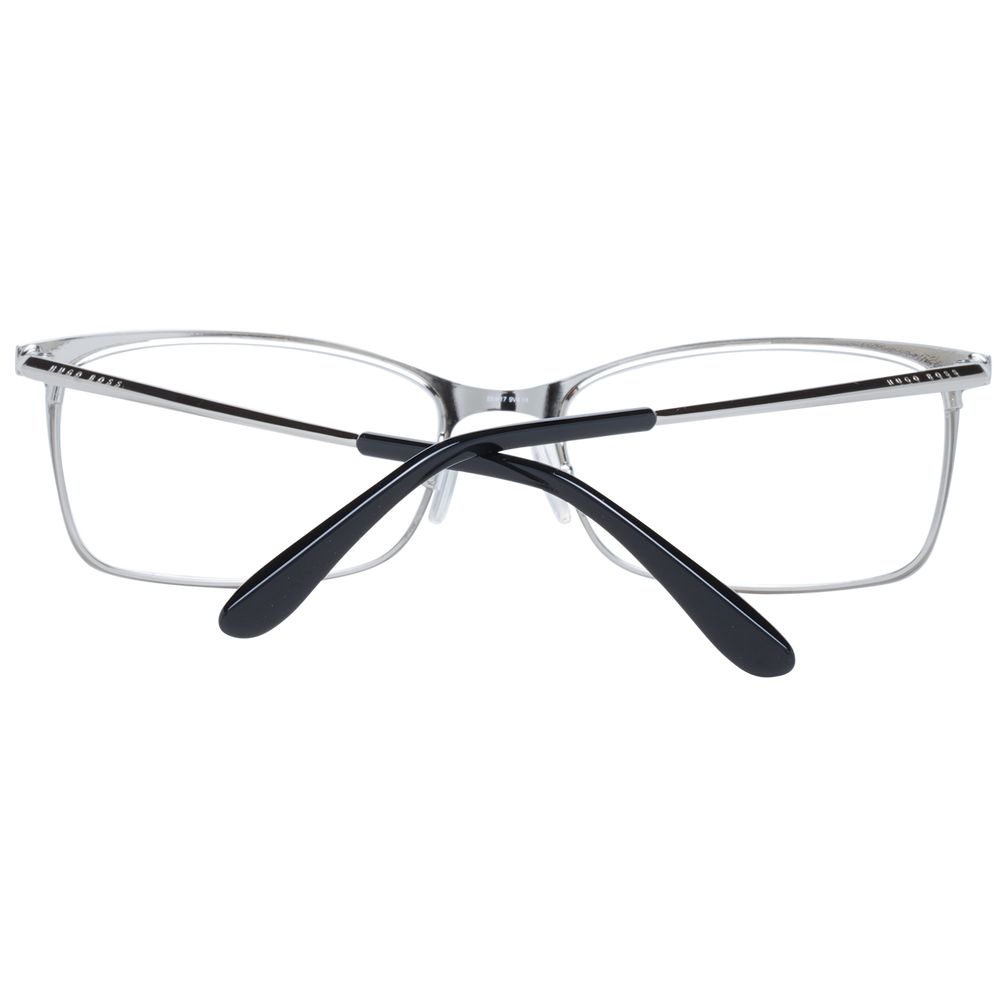 Hugo Boss Black Women Glasses Frame with black metal rectangle design, demo lenses, size 55-13-140, includes branded case.