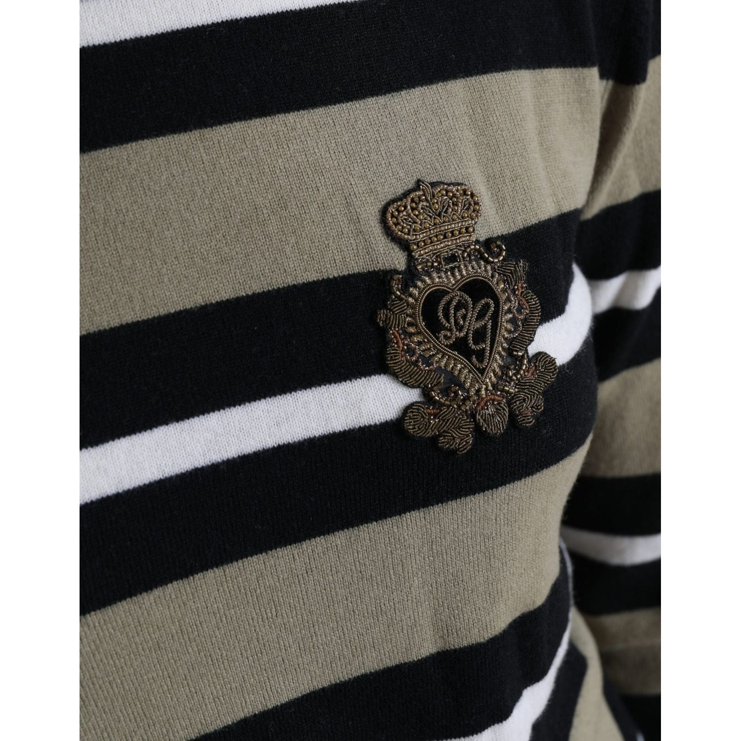 多色条纹羊毛高领毛衣